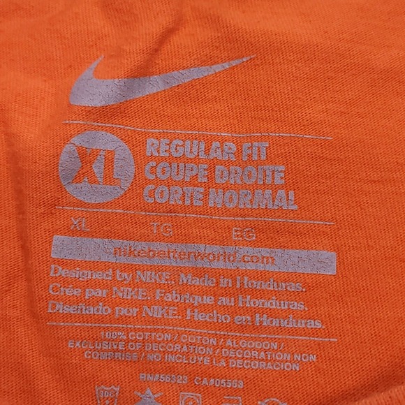 Nike Peyton Knows Casual Short Sleeve T Shirt Adult Mens Size Extra Large Orange - Picture 3 of 8
